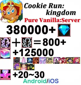 【Pure Vanilla Server】380000+ Crystals+See figure | 800+ Cookie Cutters |  random 20-30 Super Rare Cookie+125000 Rainbow Cube |Plot progress Chapter 5] iOS/Android/