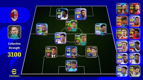 STRENGTH 3100 -  VINI JR 101 - NEYMAR JR 105 - RUI COSTA 102 - MESSI 103 - XAVI 106 - EFB329