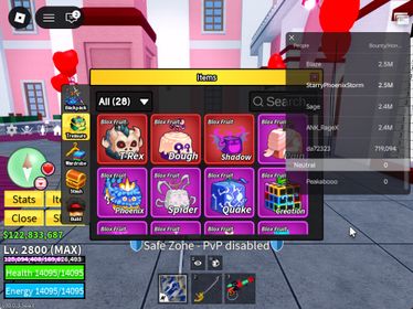 ID 586:LV2800+GOD+ Dough T-rex Shadow Inven |Auto Delivery|Blox Fruits