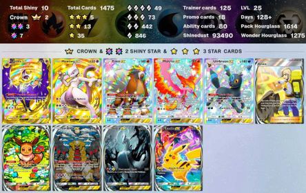 2988 ENG cards ✨Pack Hourglass 2816 ✨6 Crown (Bombirdier, Quick-Grow Extract, Flame Patch, Dragonair, Lunala ex) ✨Total Shiny 24 ✨3*(AR+) 8