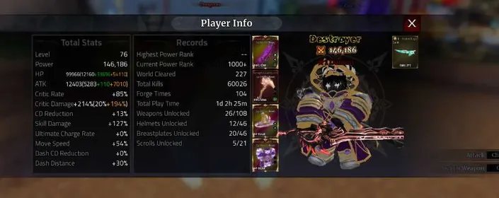 Iron Soul: Dungeon Account | Op End Game | 2 Limited Weapon | Stardust Mage Armor Set | Demon Race |