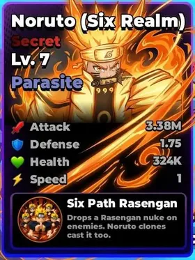 👑 Roll Anime to Fight! | Noruto Lv.7 Parasite | No Trait 👑