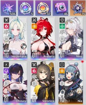 Global Lv10⭐️Starter 5SSR Arabella + Heidemarie + Nine + Chizuru + Veronica + x2 Selector Combatant #CZ165