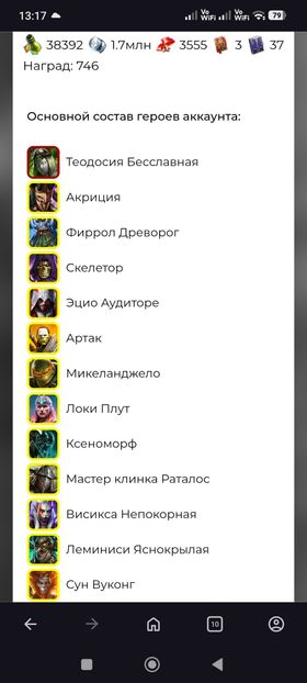 [Premium Starter] Theodosia + 15 Legendary (Acricia+Firoll+Ezio+Sun Wukong+Rathalos+Michelangelo+Scyl+Visix+Loki+Skeletor+Alice+Leminisi+Artak+Xenomorph+Adelyn )