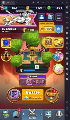 GLOBAL|Trophy 4410|CL 822|KTL 11|Card 89|1 Hero|7 Evo|Arena 13|145 Gems|Proteck Off| Check SS CR206B