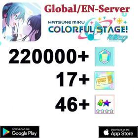 H【GLOBAL】 220000+ Gems]+46~50 Random four-star +3 star character roll× 17/ Project Sekai Colorful Stage ft. Hatsune Miku PJSekai]/Android/iOS interworking