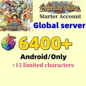 Global| Android /only| [6400-7000 Diamond/Rainbow]丨random 15+ limited characters丨Global English server | Initial account|Account Level 1-3|[Instan Delevery]ONE PIECE TREASURE CRUISE