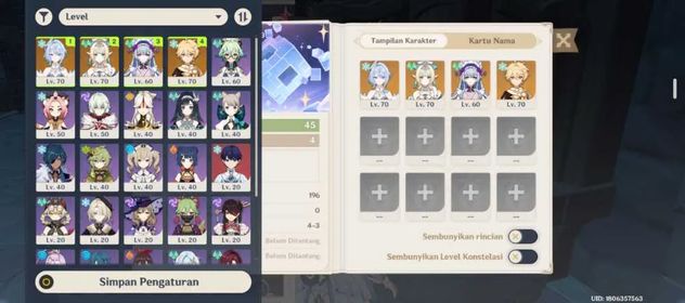 Asia | AR 45 | Odette + Vesna + Yumemizuki | Story Liyue | Username Set Birthday Unset Email Set
