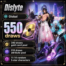 Global | 550 draws, 340 draws gold card pool, 210 draws attribute pool, 11-14 random 5-star characters | Fast Delivery
