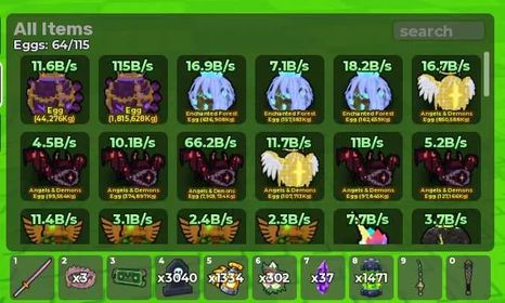 🔥STEAL AN EGG ACCOUNT - 5T INCOME, 3T/S SPIRIT WORLD GUARDIAN, 24T SPEED, 17 DIVINE EGGS, 3K SPECTRAL, 1K NITRO, 1K SCRAMBLED MUTATIONS, 300 ENCHANTED MUTATIONS