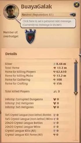 ASIA |13,3M Total Fame - 8,48M Silver|Ready PVE Content / PVP With T8 Lv 100 BattleAxe + Torch Build|Take Email|Check SS|AO890