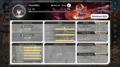 Global |2 EX7 (MeliaTC1,Gelindus)|13 TC6(Dellons,Sunran,Rudy,Orkah,Bai Long,Shane)|600 Ruby|Netmarble|7KR077B