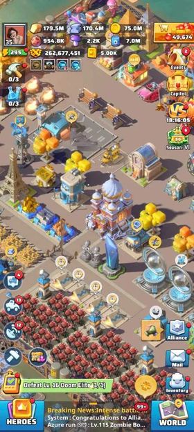 LW159 | IOS Only | 262M Power Peak  | VIP 13 | HQ 35 | S1096 | 20 UR Heroes | 51M Squad | Castle Skins | 50K Gems | 3 Builder | 3 Research