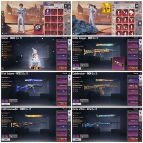 🔥 MAX M416 GLACIER | 45 MYTHICS | 22 GUNLABS | LVL 62 | RARE WHITE WEDDING SET | MYTHIC ITEMS