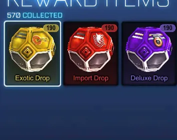 Epic Games | 570 Chests / Crates / Drops | Deluxe Drop - 190, Import - 190, Exotic - 190