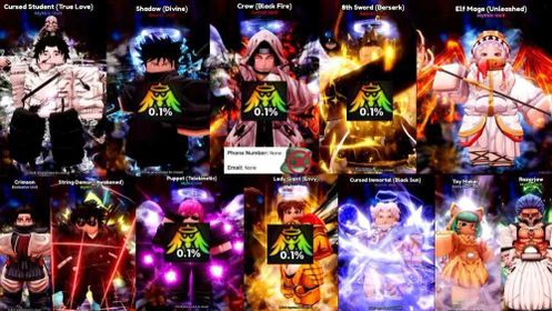 Anime Expeditions 70👑5Unbound 3Secret Lv.141🐦 Crow (Black Fire)👑0.1Unbound 🤖 Puppet (Telekinetic)👑0.1Unbound 👁️ Shadow (Divine)👑0.1Unbound ⛰️ Lady Giant (Envy)👑0.1Unbound ⚔️ 8th Sword (Berserk)👑0.1Unbound 🪨 Stone Alchemist 🍣 Salmon Sorcerer (Grade 1) 🎨 Toy Maker 🦈 Razorjaw 🔮 Dark Mage (Sovereign) 🩸 Cursed Immortal (Black Sun) 🩸 Crimson 🧝‍♀️ Elf Mage (Unleashed) 💍 Cursed Student (True Love) ⚔️ 8th Sword 👤 Cursed Immortal 🌀 Hollow 🕸️ String Demon 🕸️ String Demon (Awakened) 💍 Cursed Student 🟢The account no email no phon 🟢The account does not have a green hat 🎀You can feel comfortable purchasing my account ✅Auto Delivery