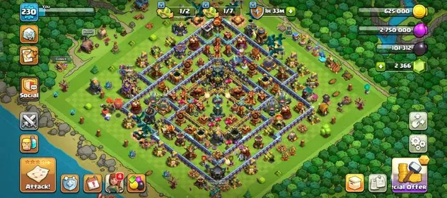 Z8 🏰TH17 Max 🦸Hero 76 78 58 63 34 1 👷6 Builder 💎2366 Gems 🎁8x Epic High lvl 👑7x Hero Skins 🏞️2x Rare Scenary 🏯BH10 Max