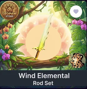 Fisch | Wind Elemental Rod Set + Enchant Relic + Exalted Relic + Cosmic Relic | Free Sovereign Relic