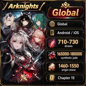 Global | 1460-1550 origin stone, 165000-180000 synthetic jade, 710-730 draws, Wiš'adel, Haruka, Hoshiguma the Breacher, Mon3tr, Necrass