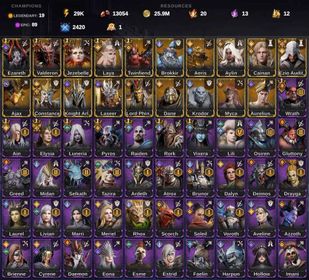 Valderon ✨Ezareth ✨Jezebelle ✨Laya ✨14.2k Gems/16Lords/21Legend/92Epic/31.5k EN ✨Twinfiend ✨Elowyn ✨Brokkir ✨Aeris ✨Vierna ✨Aylin