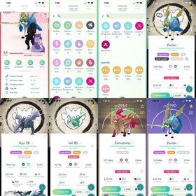 🚀 LEVEL 64 🌟 464 Legendary 🔥 256 Shiny 🍀 22x Shiny&Legendary 💯 Lvl50maxed Shiny Crowned Zacian Special bg 🐉 Name Changeable