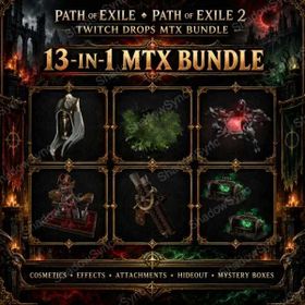 🔥 Path of Exile 2 POE2 Twitch Drops | 13 MTX Bundle | Lightbringer Hood + CotA Mystery Box ×2 + Abyssal Soul Shatter + Arbiter Waypoint + Wild Footprints Effect