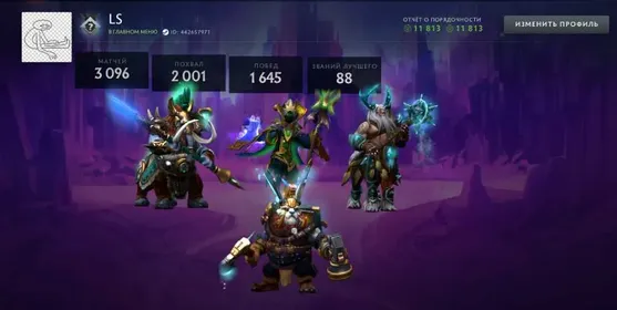 DO740 //TITAN  7300 MMR INTEGRITY 11813 Rubick Arcana 3096 matches MAIN POOL 64 trophies