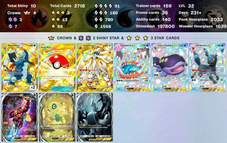 ⭐️️Sale⭐️Pack Hourglass 2985 ⭐️4 Crown (Baxcalibur, Solgaleo ex, Poké Ball, Baxcalibur) ⭐️Total