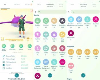 SUPER ACC! LEVEL 72 INSTINCT - 386x LEGENDS! - 328x SHINY! - 58x HUNDO! - WHITE BLACK KYUREM, FUSION NECROZMA, 9 HUNDO LEGENDS!