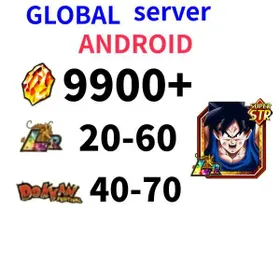GLOBAL[Android][INSTANT]9900+ Dragon Stones+LR Spirit Bomb Goku+20-60 LR+40-70 limited role DRAGON BALL Z DOKKAN BATTLE Farmed Starter Account|Dragon Ball Z Dokkan Battle