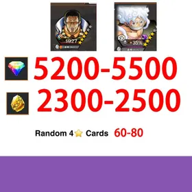Global|IOS/Only|5200-5500RD|2300-2500GF|Borsalino+Badge Bins Monkey D. Luffy+60-80 random hero|100% Safe Account|