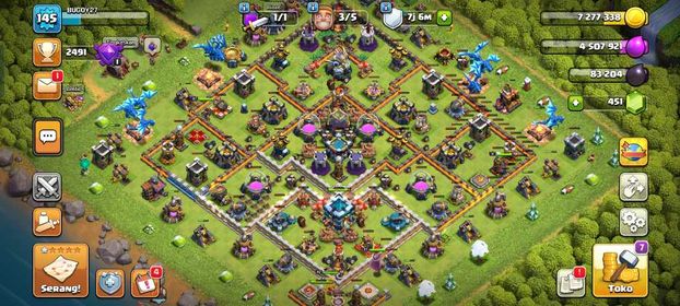 TOWN HALL 13 XP 145 BK 42 AQ 47 GW 27 RC 8 | GEMS 451  |DEFENSE GOOD| BASE GOOD| WALL GOOD| ENGINE GOOD| TROOPS GOOD| INSTAN DELIVERY