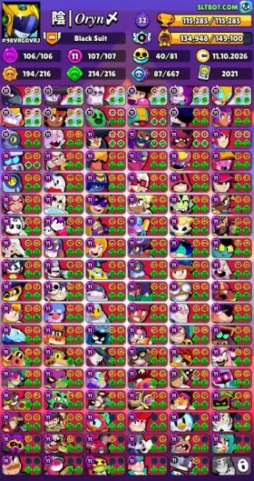 Full maxed account with all brawlers+1000 🏆+ more than 116k🏆 prestige 3 and masters with nearly alien fame . +500 see description