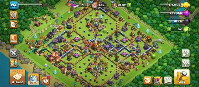 TH16 NEAR MAX ➤ EPIC EQUIPMENT MAX ➤ [ HEROS-85-87-50-65-39] ➤ TIGER MOUTEN SCENARY ➤ 194 XP ➤ TH16 MAX ➤ B.BASE ALMOST NICE