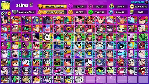 50K CUPS / 105 Brawlers & 260+ Skins / Full Access / 2022 OG Account / Instant Delivery / BS-11