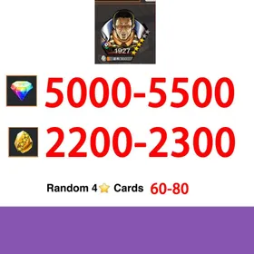 Global|IOS/Only|5000-5500RD|2200-2300GF|Borsalino+60-80Random 4-Star Characters|100% Safe Account|