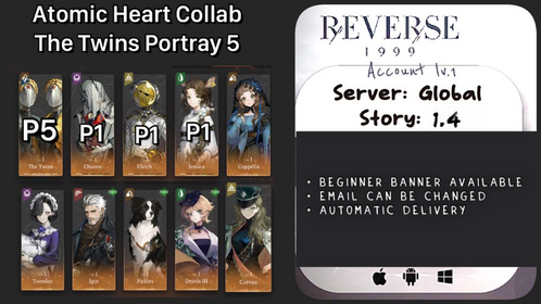 Global | Lvl 1 | 6 ☆: P5 The Twins+ P1 Ulrich+P1 Jessica+P1 Charon+Igor+4x6☆  | ST1-4 | Novice Banner available | #r023