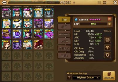 SWS259 – EU Account | Lucifer + Kiki + Leo, 12K+ Crystals, Nat 5 Event Selection Available