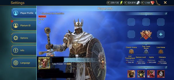 [7 Mythical Champions][17.62M] Lady Mikage(6*),Frolni(6*),Siegfrund,Aphidus,Mezomel,Embrys,Karnage + 150 LEGENDARY (Marius,Lamasu(6*) 447,Leonardo,Odin(5*),Georgid,Warlord...) + 1k UNM + 1k NM HYDRA + 25 SD/25 SHOGUN AUTO + RTA AVATAR + Mythic relic x3