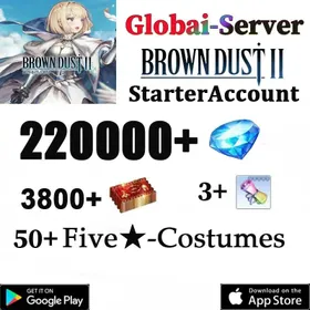 H[Global] 220000+ diamonds | Single DrawTicket x 3800+ | 5* Recruitment Ticket x 3 | Random 5* garment x 50 |100-160UR exclusive weapon|Android/iOS interoperability] BrownDust 2