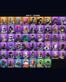 52 Skins Stray ⭐️ Cerberus ⭐️ The Machinist ⭐️ Cuddle Team Leader ⭐️ Imperial Stormtrooper ⭐️ Darth Maul ⭐️ Spider-Gwen ⭐️ Clone Trooper ⭐️ Eren Jaeger ⭐️ Paradigm (Reality-659) ⭐️ Spectra Knight ⭐️ Renzo the Destroyer ⭐️ Omegarok ⭐️ Era m9232094070
