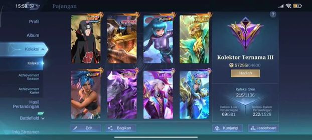 [GLOBAL SERVER] [215 SKIN] [EX IMMO 112] | JULIAN ITACHI + KOF AURORA + PRIME GRANGER + LB MOSKOV + TF ROGER + KOF KARINA + ZODIAC LANCELOT