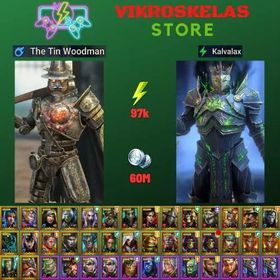 Starter acc with Tin Man : 97k energy / 60 mln coins / Kalvalax, Mathias, Arix, Ninja + 22 Login Legendaries / Aniri, Skathix