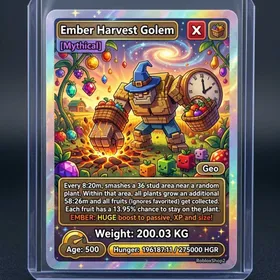 ⚖️200.03KG⚖️🔥EMBER🔥💥GIGANTIC💥🆕HARVEST🍒GOLEM🦍 🇲🇽 5️⃣0️⃣0️⃣ AGE l 🤩READY TO USE🤩 -⌛8:20 MINS🕒MAX CD ⌛ - NO TOY 🪀❗❗LIMITED STOCK❗❗