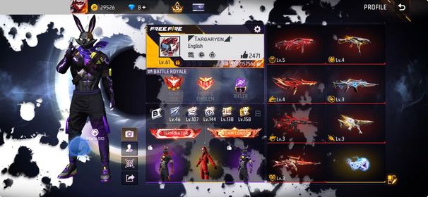 #PremiumAccount [ 9 Evos, Level 61 ] Rare Bunny Captain/Mastermind/Warrior Bundle  & Top Criminal { Red }