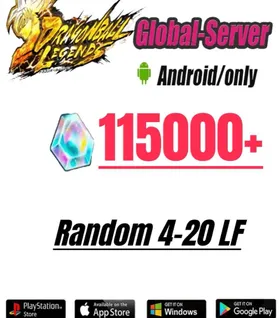 Global//[Android only] 115000+Chrono Crystal】+Random 4-20LL|Baidan ID | The plot has been completed | DragonBall Legends