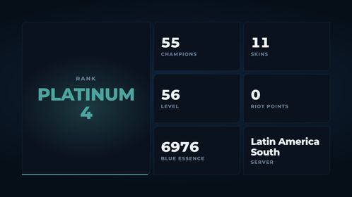 🥑 LAS 🥑 11 SKINS 🥑 PLATINUM 4 🥑 55 CHAMPIONS 🥑 56 LEVEL 🥑 INSTANT DELIVERY 🥑 FULL ACCESS 🥑 Hz79a 🥑