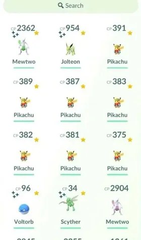 LV 29  SHINY MEWTWO AND NORMAL MEWTWO WITH 7 MORE LEGENDARY