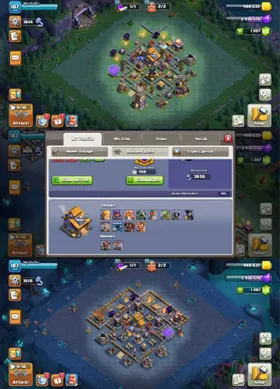 Th16 Max➺Full Max Defence➺Hero:56-71-44-45-20➺Good Equipments➺6Builders➺NC Yes➺6X Skins➺CWL-452➺Full Access