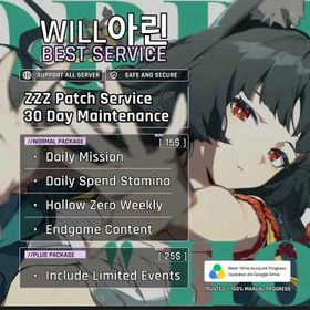 Monthly (30 Days) Premium Maintenance Service Zenless Zone Zero | Full daily report